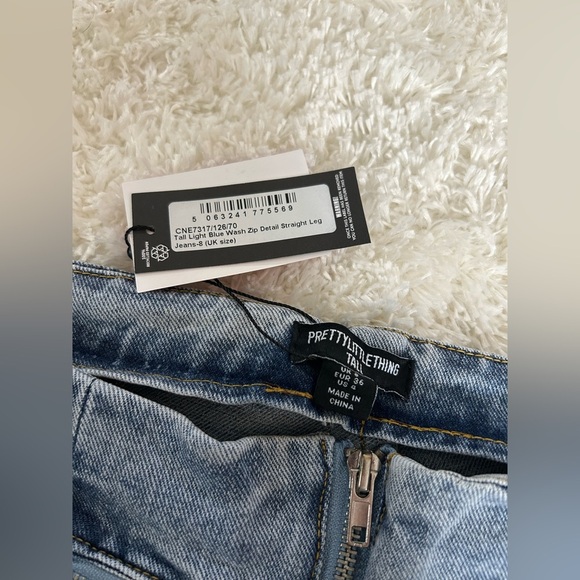 PLT tall light blue wash zip detail straight leg - Picture 2 of 2